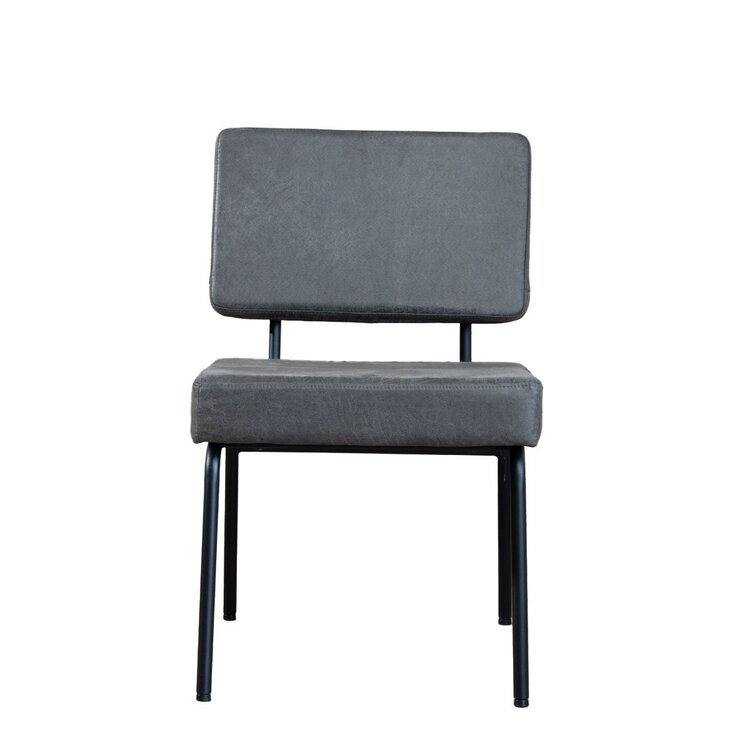 Chaise de salle à manger industrielle Espen anthracite éco-cuir