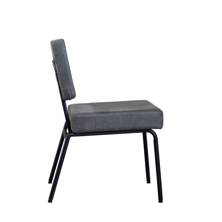 Chaise de salle à manger industrielle Espen anthracite éco-cuir