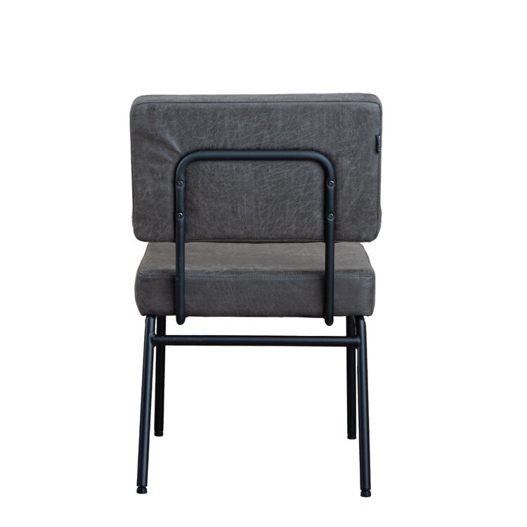 Chaise de salle à manger industrielle Espen anthracite éco-cuir