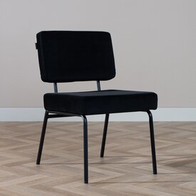 Chaise de salle à manger en velours Espen noir