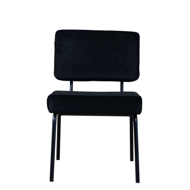 Chaise de salle à manger en velours Espen noir