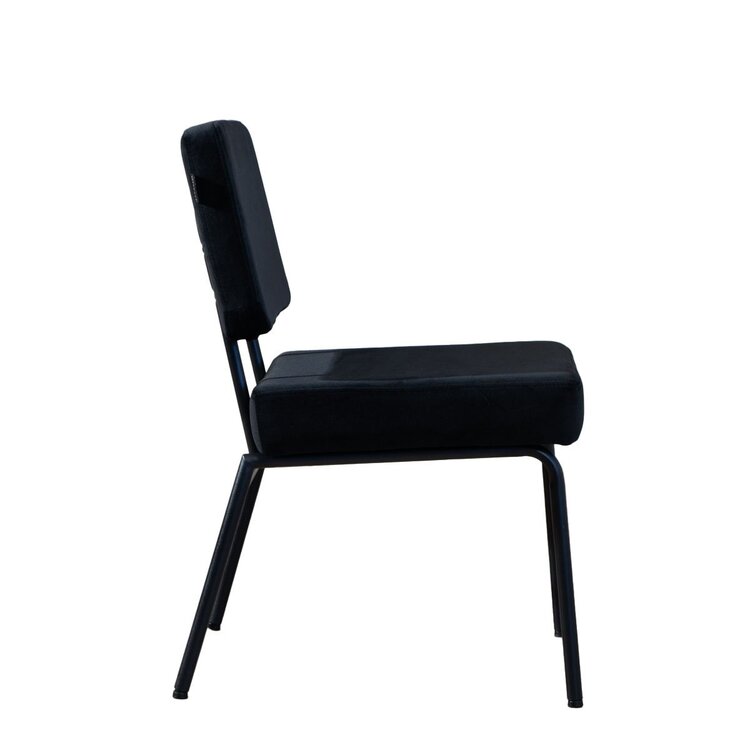 Chaise de salle à manger en velours Espen noir