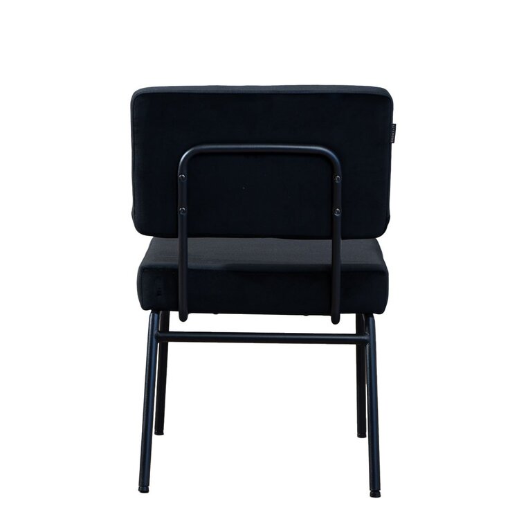 Chaise de salle à manger en velours Espen noir