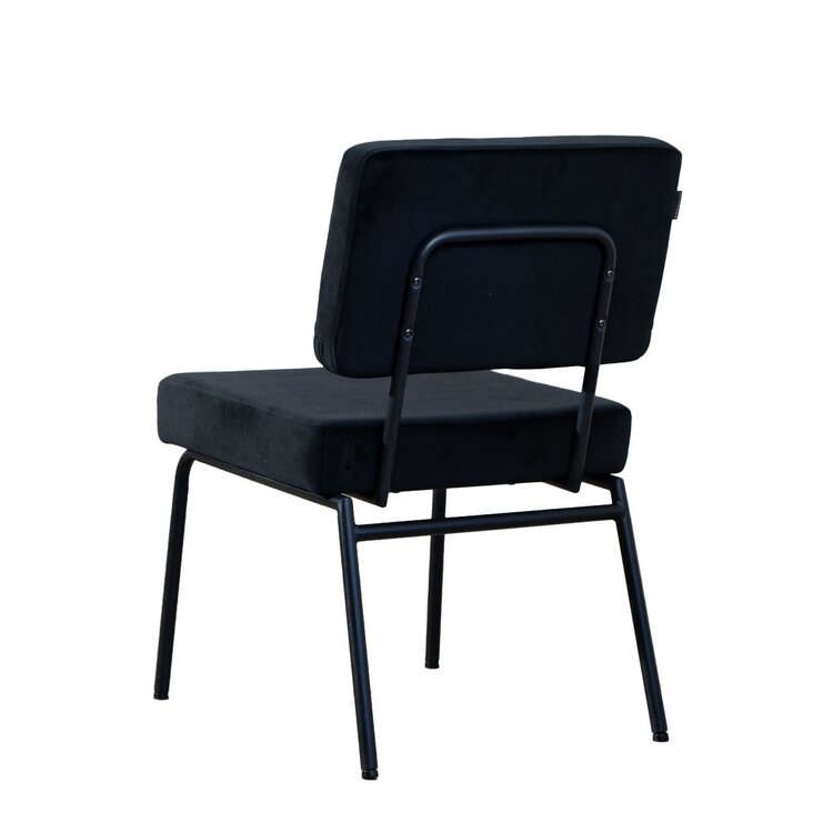 Chaise de salle à manger en velours Espen noir