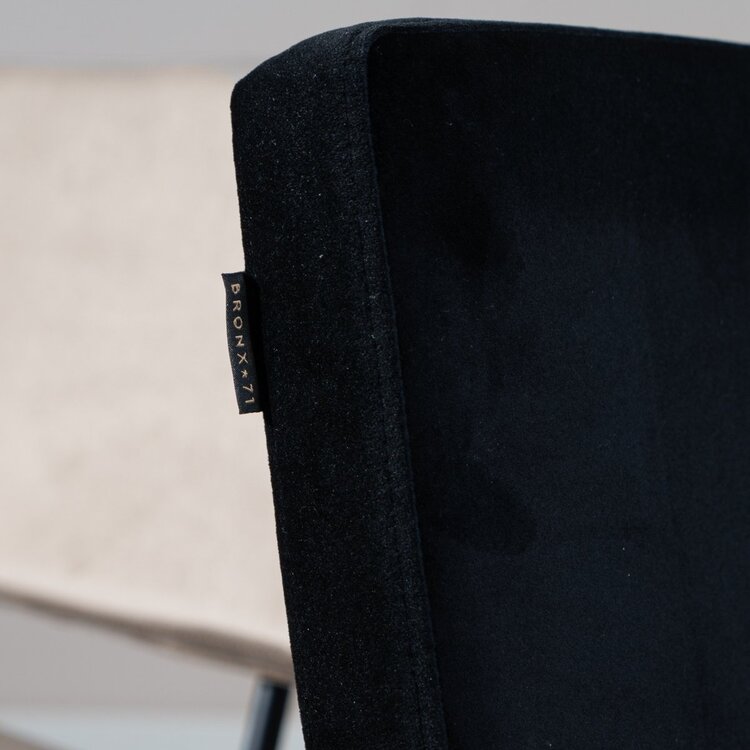Chaise de salle à manger en velours Espen noir