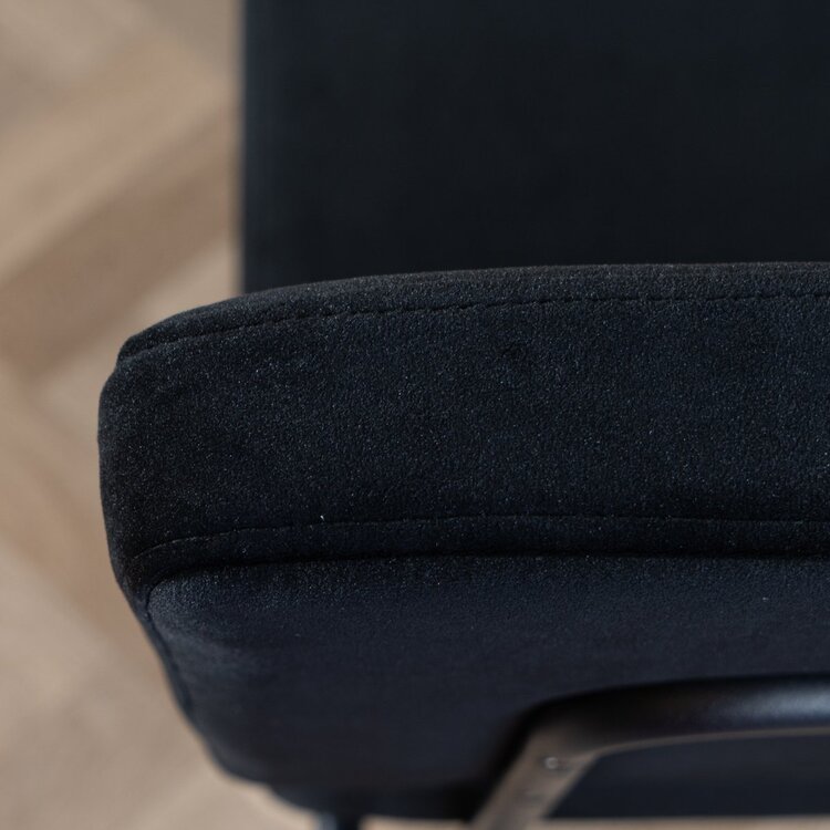 Chaise de salle à manger en velours Espen noir