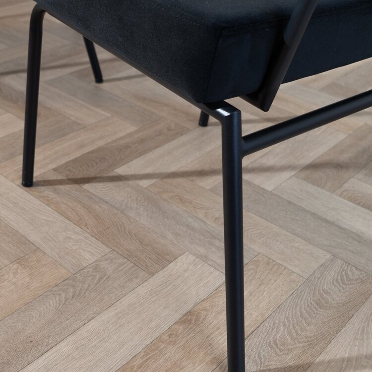 Chaise de salle à manger en velours Espen noir