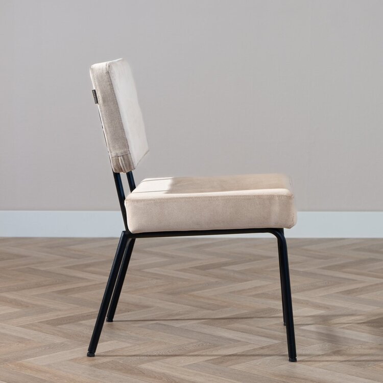 Chaise de salle à manger en velours Espen taupe