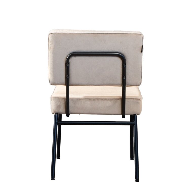 Chaise de salle à manger en velours Espen taupe