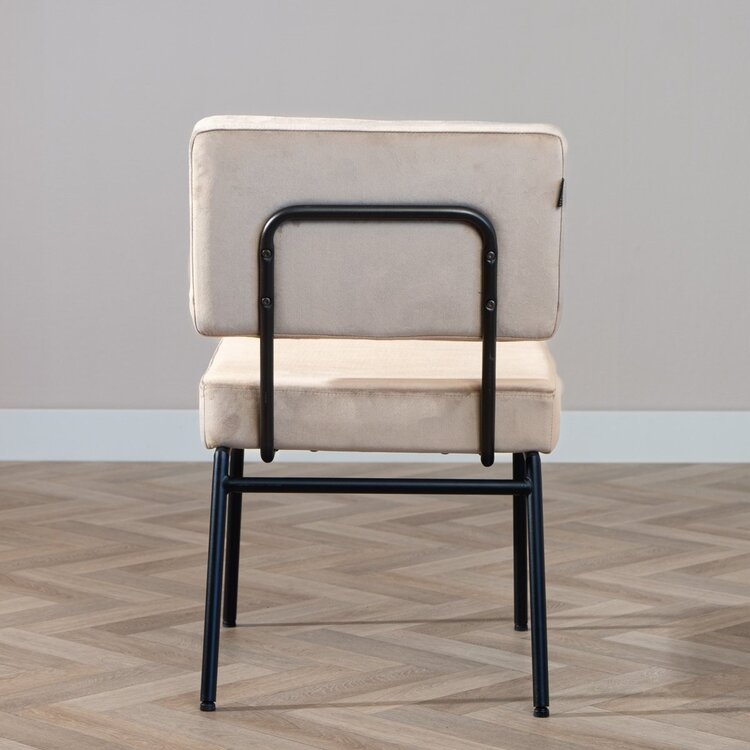 Chaise de salle à manger en velours Espen taupe