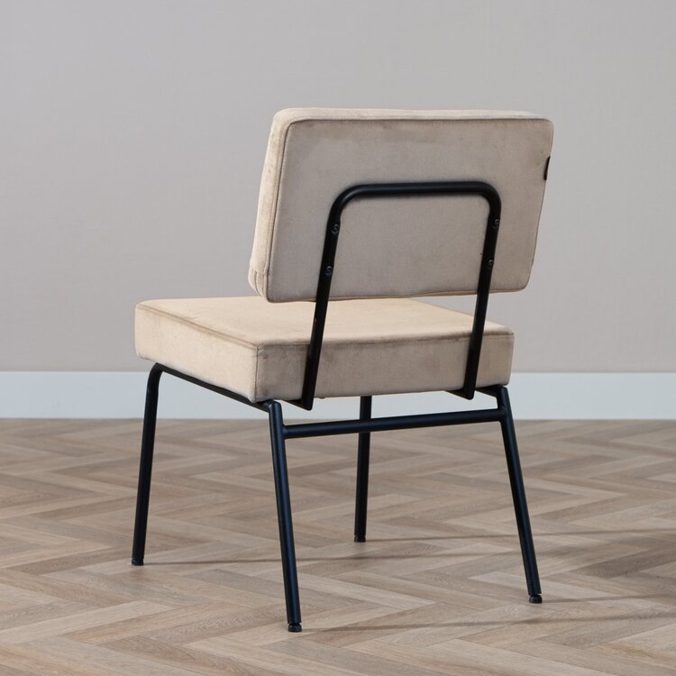 Chaise de salle à manger en velours Espen taupe