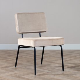 Chaise de salle à manger en velours Espen taupe
