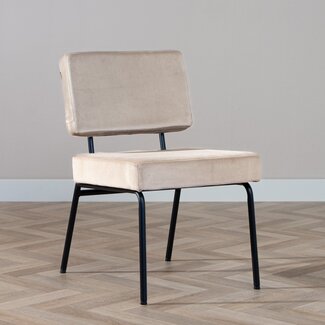 Chaise de salle à manger en velours Espen taupe