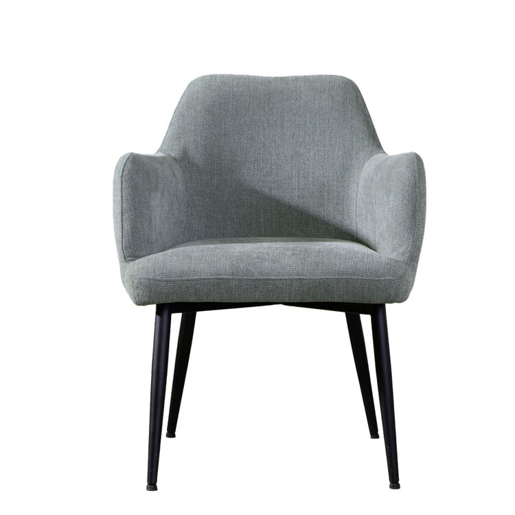 Chaise de salle à manger scandinave Lars tissu recyclé vert