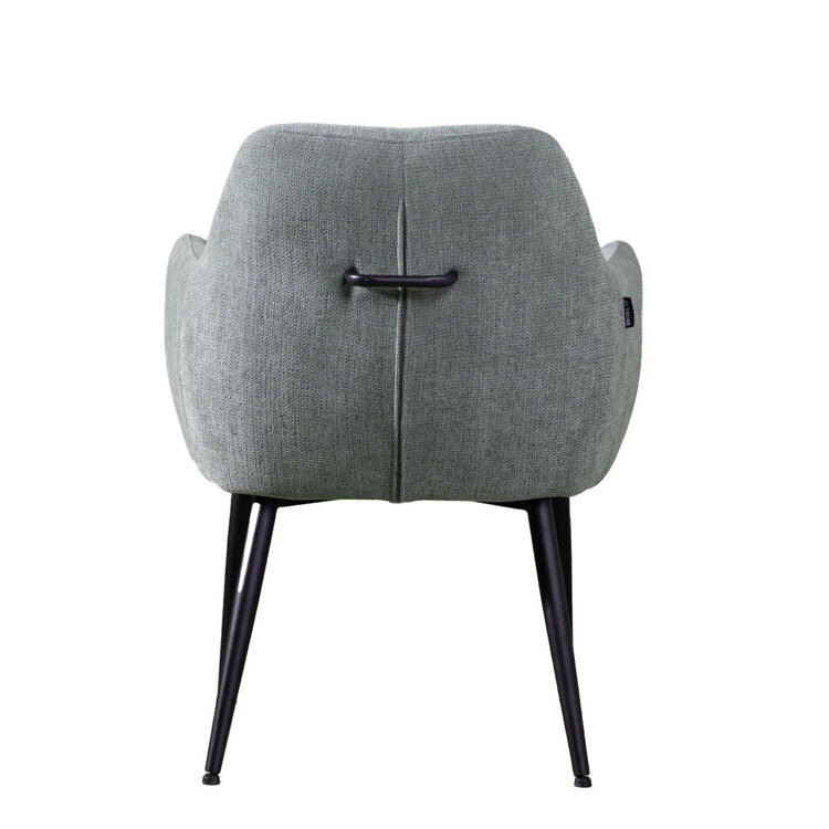 Chaise de salle à manger scandinave Lars tissu recyclé vert