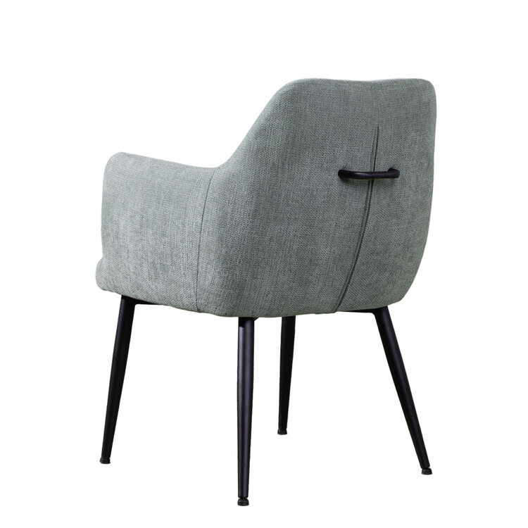 Chaise de salle à manger scandinave Lars tissu recyclé vert