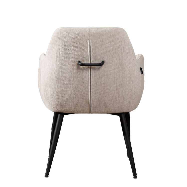 Chaise de salle à manger scandinave Lars tissu recyclé beige