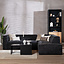 Canapé d'angle Memphis tissu chenille noir droit