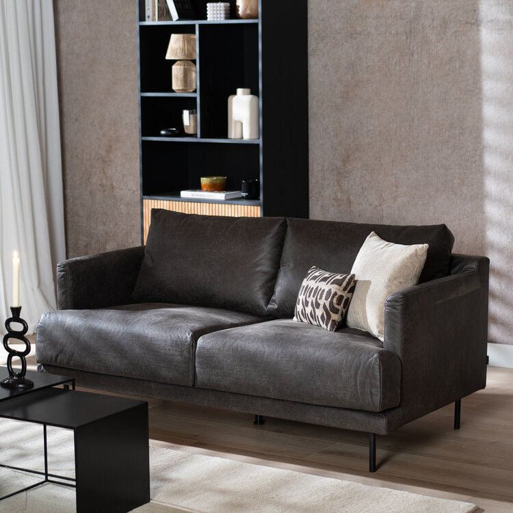 Canapé en cuir Denver 2,5 places anthracite