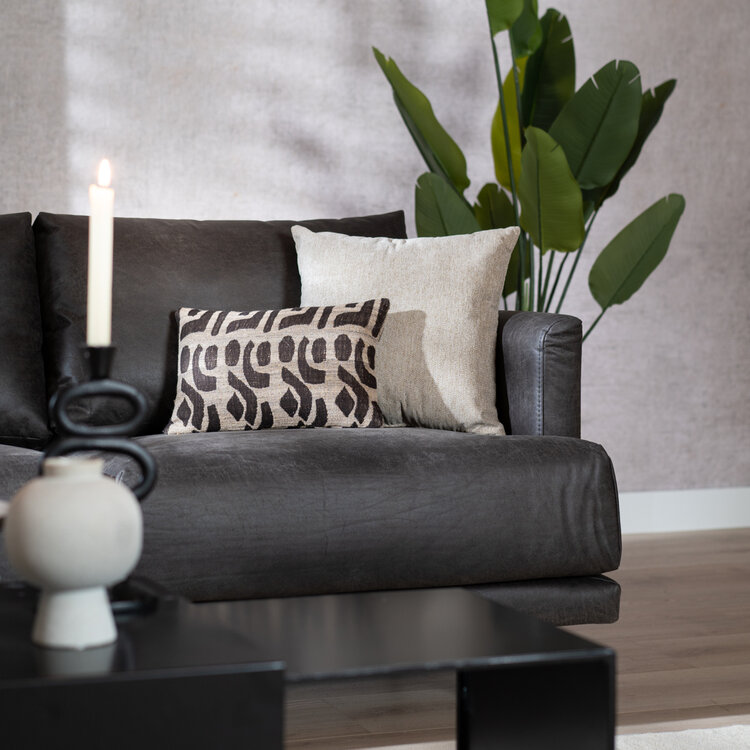 Canapé en cuir Denver 2,5 places anthracite