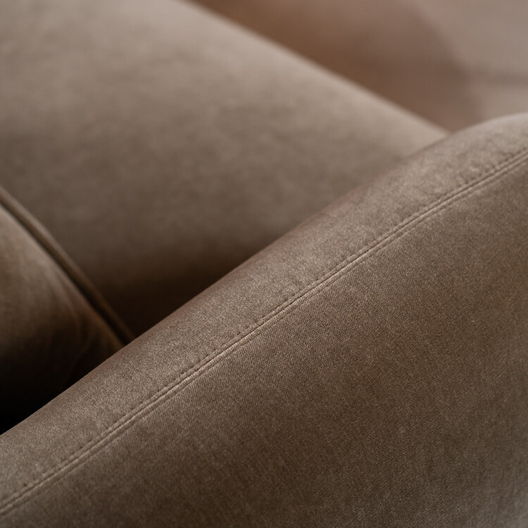 Canapé d'angle gauche velours Palermo marron