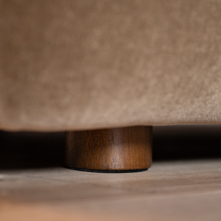 Canapé d'angle droit velours Palermo marron