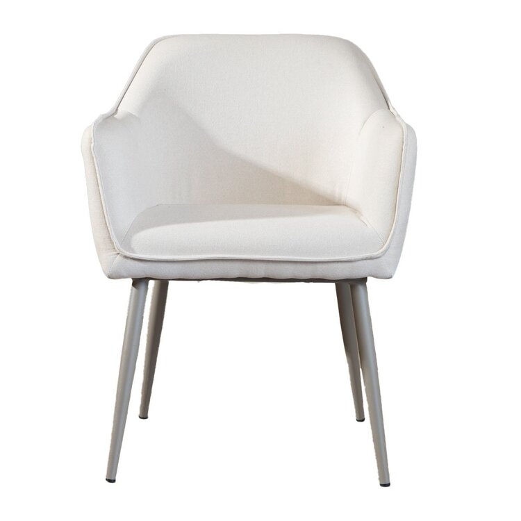 Chaise de salle à manger scandinave Elin beige en tissu recyclé