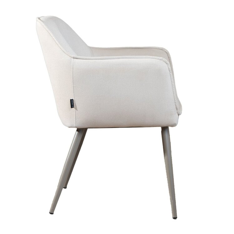Chaise de salle à manger scandinave Elin beige en tissu recyclé