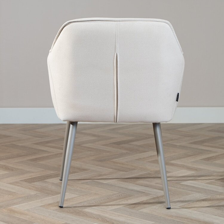 Chaise de salle à manger scandinave Elin beige en tissu recyclé
