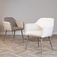 Chaise de salle à manger scandinave Elin beige en tissu recyclé