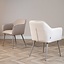 Chaise de salle à manger scandinave Elin beige en tissu recyclé