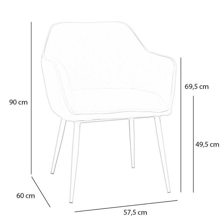 Chaise de salle à manger scandinave Elin taupe en tissu recyclé