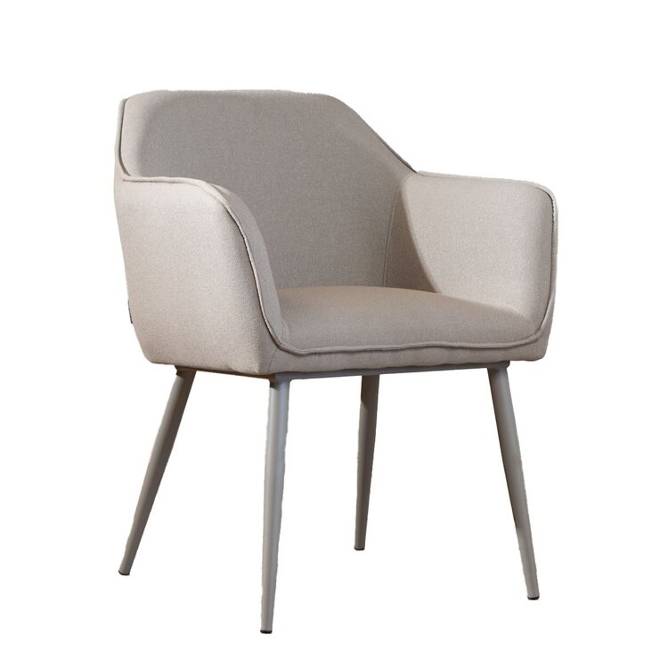 Chaise de salle à manger scandinave Elin taupe en tissu recyclé