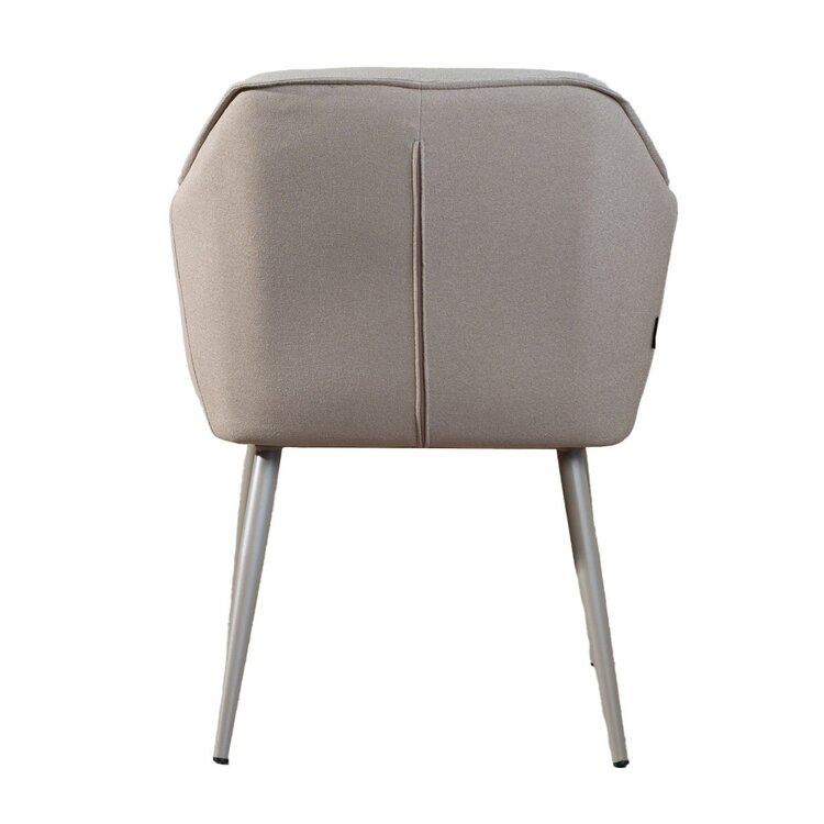 Chaise de salle à manger scandinave Elin taupe en tissu recyclé