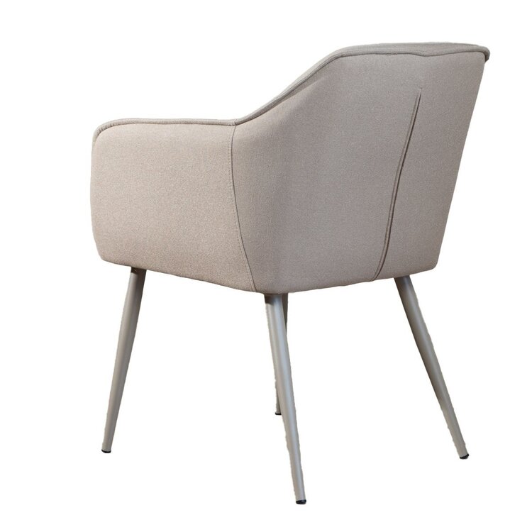 Chaise de salle à manger scandinave Elin taupe en tissu recyclé