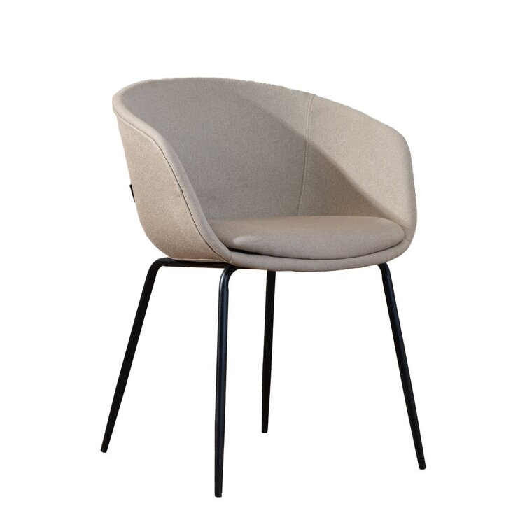 Chaise de salle à manger scandinave Ole taupe en tissu recyclé