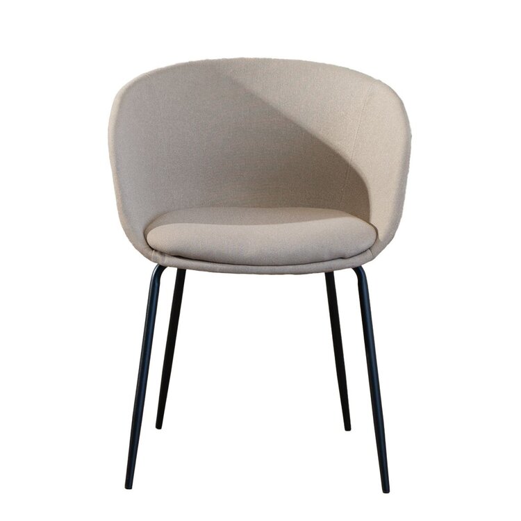 Chaise de salle à manger scandinave Ole taupe en tissu recyclé