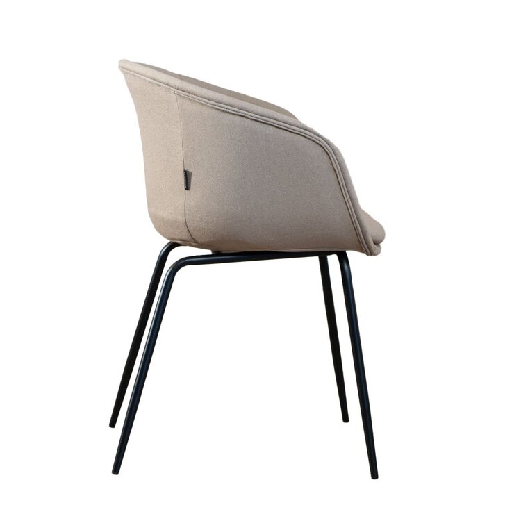 Chaise de salle à manger scandinave Ole taupe en tissu recyclé