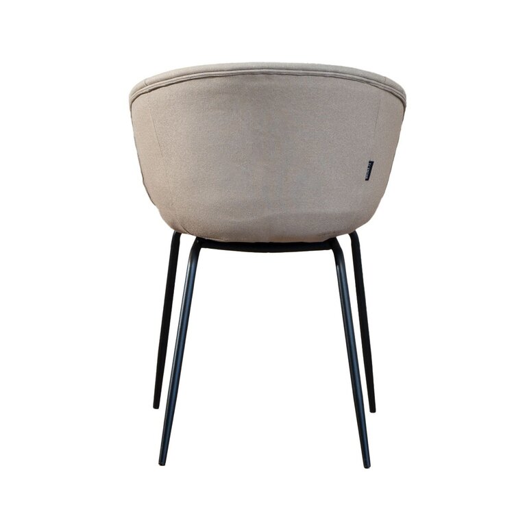 Chaise de salle à manger scandinave Ole taupe en tissu recyclé