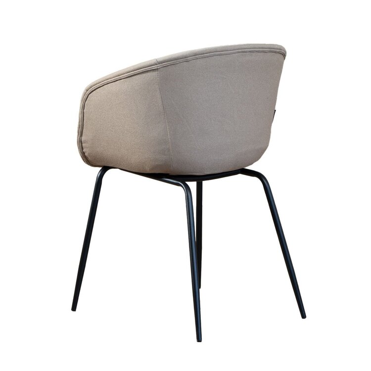 Chaise de salle à manger scandinave Ole taupe en tissu recyclé