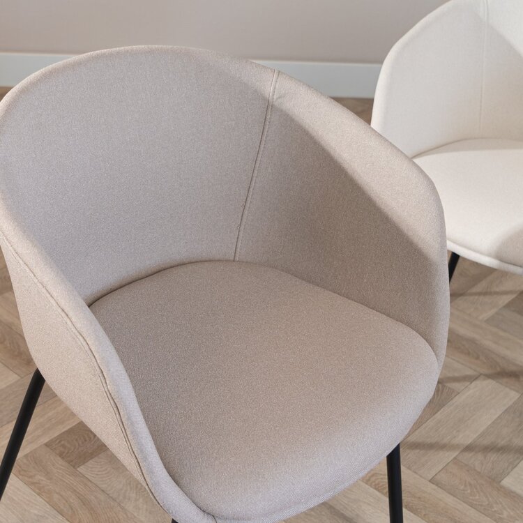 Chaise de salle à manger scandinave Ole taupe en tissu recyclé