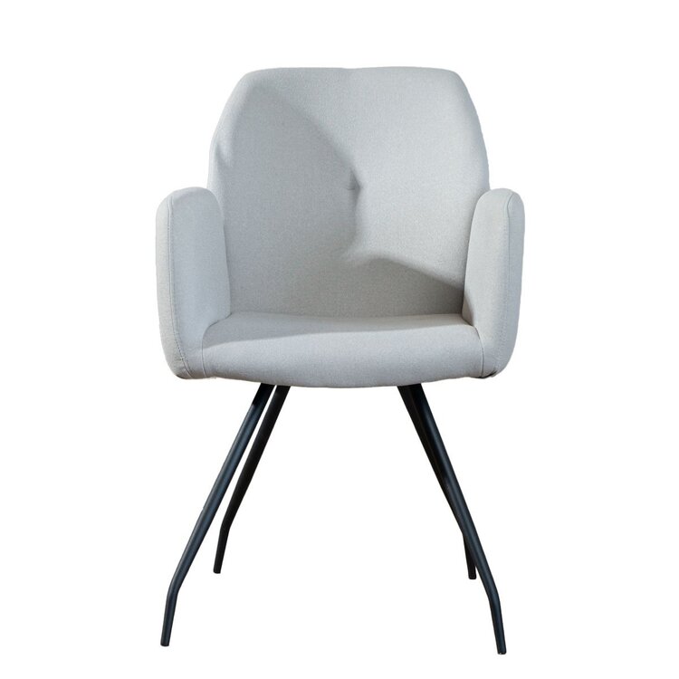 Chaise de salle à manger scandinave Frey en tissu recyclé gris