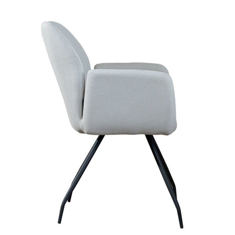 Chaise de salle à manger scandinave Frey en tissu recyclé gris