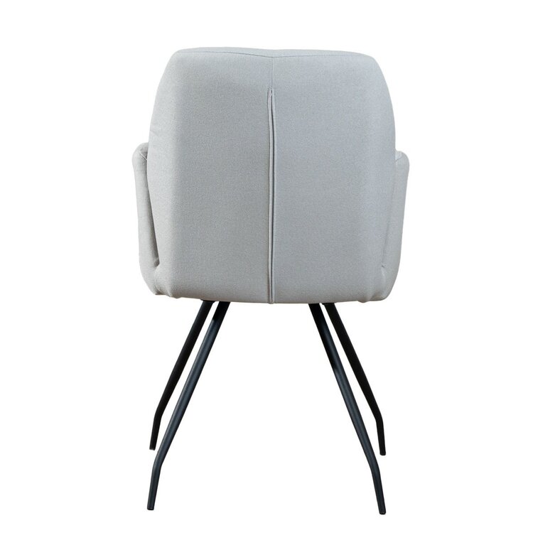 Chaise de salle à manger scandinave Frey en tissu recyclé gris