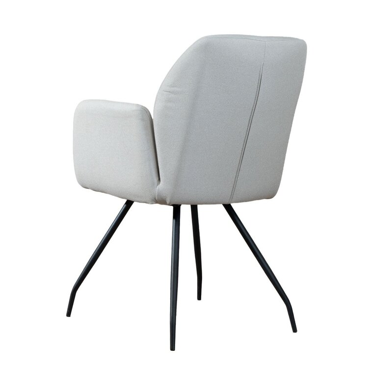 Chaise de salle à manger scandinave Frey en tissu recyclé gris