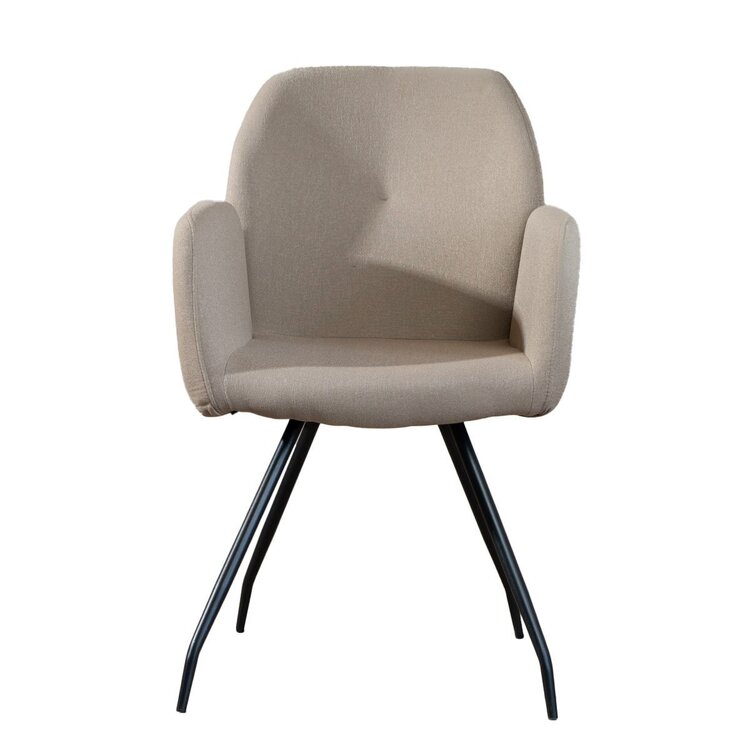 Chaise de salle à manger scandinave Frey en tissu recyclé taupe