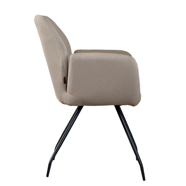 Chaise de salle à manger scandinave Frey en tissu recyclé taupe