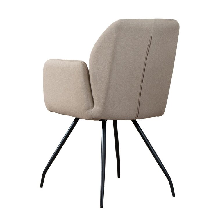 Chaise de salle à manger scandinave Frey en tissu recyclé taupe