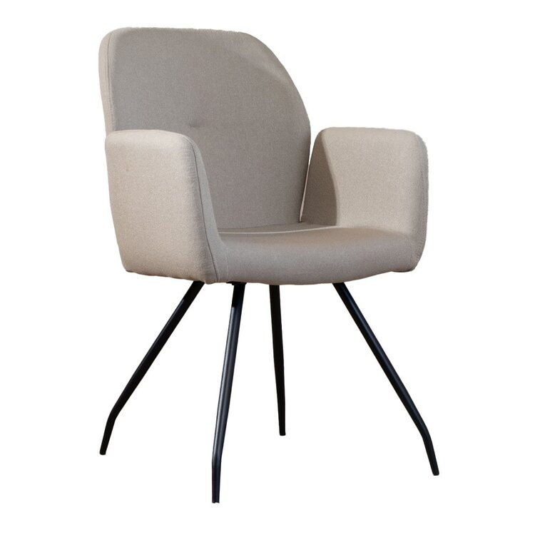 Chaise de salle à manger scandinave Frey en tissu recyclé taupe