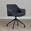 Chaise de salle à manger avec roulettes Levi noir eco-cuir